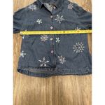 Vtg 90s New Direction Jean Denim Pastel Embroidered Snowflake Jacket Womens Sz L Blue Photo 10