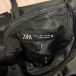 ZARA Black Satin Dress with Bow Detail Photo 1