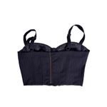 AQUA ‎ Pinstripe Bustier Crop Top Sleeveless Lined Party Clubwear Photo 4