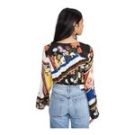 Parker Scarf Flower Oriana Blouse Floral Print Long Sleeve Silky Small New Photo 2