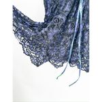 Maaji Blue Sheer Lace Button Front Lace Up Corset Back Swim Coverup Romper Sz M Photo 8