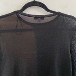 Reiss  Adele Metallic Color-Blocked Sheer Long Sleeve Knit Top Size Small Photo 8