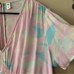 BP NWT B.P Lightweight Short Sleeve Crepe Pink/Blue Painted Camo Dress Size XL Photo 9