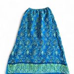 Vintage 100% Silk Midi Skirt Small Blue Photo 0