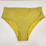Agua Bendita  Alicia Praia Bikini Bottom in Yellow Metallic Size 2XL NWT Photo 2