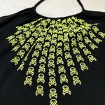 OP Y2K Women’s Neon Green skullbones graphic beach cover up halter dress Photo 9