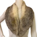 Authentic Vintage White & Grey Fur Shawl Collar Photo 0