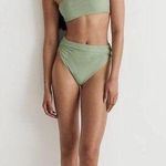 Madewell Double Strap One Shoulder Bikini Top Gatehouse Green S NWT Photo 0