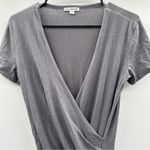 James Perse Gray Short Sleeve Faux Wrap Gathered Mini Dress Size 1 (S) Photo 1