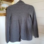 Adrienne Vittadini  100% Extra Fine Merino Wool Grey Open Front Cardigan Small Photo 3
