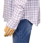 Paige  Lavender & White Plaid cotton button down shirt with chest pocket Medium Photo 7