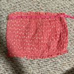 Le Rumi Smocked Tube Top Crop Gingham Pink Red Photo 6