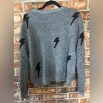 THML  Heather Gray Sweater with Black Bolt Design Photo 1