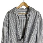 Ronny Kobo Maja Blue White Striped Button Up Top Shorts Set Coastal S Photo 4