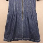 Madewell  Dress Denim Darted Mini Zip-Front Short Sleeve Size 0 Puff Sleeve Women Photo 9