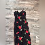 Honey and Rosie  SMALL Sleeveless Embroidery Red Rose Black Maxi Dress #254 Photo 1