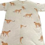 easel Ecru leopard T-shirt dress. Trendy 100% cotton oversized size small Photo 5