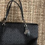 Coach Madison Op Art Needlepoint East West Tote- Black Photo 7