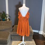 Women’s Orange Chiffon Prom Party Dress Corset Back Spaghetti Straps Size 16W Orange Photo 7