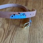 VTG Diane Weiss NYC Pigs Hand Tooled‎ Leather Belt Gold Brass Tan Photo 11