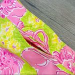 Lilly Pulitzer Vintage  Lion Print Crop Capri Pants Flat Front Lime Green Pink 4 Photo 5