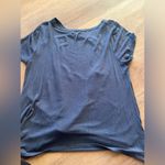 Eyeshadow  Blue Knotted Short Sleeve Shirt Photo 1