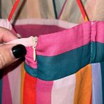 Essue  size medium striped midi dress lined spaghetti straps plunging v-neck NWT Photo 5