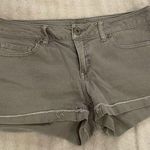 Aeropostale grey/gray jean short-shorts size 3/4 with distressed rolled bottom Photo 0