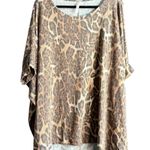 Dear Scarlett Oversized Leopard Print Women's Top Tan Size L Photo 0