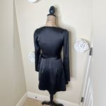 Lulus NTM: Lulu’s Festive Forever Black Satin Long Sleeve Mini Wrap Dress in Size XS Photo 12