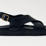 ALOHAS NICO BLACK LEATHER SANDALS Photo 4