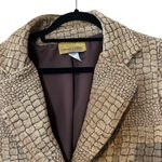 Painted Pony VTG Blazer Jacket Crocodile Tapestry Jacquard USA SZ XL Western Tan Photo 2