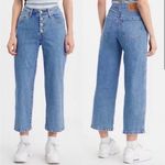 Levi's  Mile High Cropped Wide Leg Blue Button Fly Jeans Size 28 Photo 1