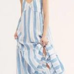 CP Shades CP Shade Free People Isabella Stripe Linen Maxi Dress Blue White Size XS Womens Photo 0
