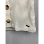 Hollister White Ribbed Button-Front Short Sleeve Top Size S Photo 4