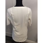 Athleta  Large L Short Sleeve 1/4 zip White Shirt Pacifica II Tee Photo 5