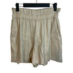 EXPRESS NWT  Beige Linen Blend Paper Bag Shorts Photo 0