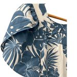 Royal Creations Hibiscus‎ Palm Panel Blue Tulip Sleeve Midi Dress Size Large Photo 5