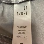 NEW Et Tigre Kenji Silver Metallic Velvet Velour Short Sleeve Mock Neck Top Sz S Photo 9