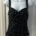 Nip Tuck NWT Amalfi Spot Black Louise Cross Front Tummy Control Swimsuit Photo 2