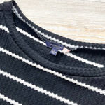 Modcloth  Striped‎ Long Bell Sleeve Waffle Top | Black/White Size Small Photo 1