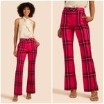 Trina Turk 💕💕 Starburst Pant ~ Planetary Plaid Aurora Pink Multi 10 NWT Photo 1