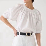 J.Crew Smock-Neck Puff Sleeve Cotton Poplin Top Size XXL Photo 0