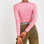 Urban Outfitters  Pink Long Sleeve Crop Top Photo 1