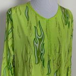 AL RAQIA Green Glitter Flames Gown Size XL Photo 2