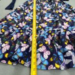 NWT S.DEER Concept Tiered Dress Womens S Butterfly Print Long Sleeves Skirt Blue Photo 6