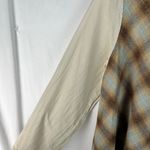 CP Shades Jaci Silk Cotton Blend Brown Plaid Print Long Sleeve Longline Tunic M Photo 1