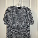 Attention NWOT Blue/White Print V Neck Short Sleeve Faux Wrap Dress size L Photo 4