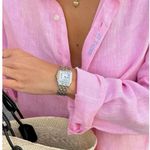 Gap NEW Linen Boyfriend Shirt Relaxed Fit Pink Photo 2