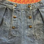 VTG HIGH RISE BUTTON FRONT NAUTICAL SAILOR DENIM SHORTS Blue Size 10 Photo 1